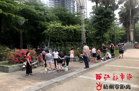 西堤公園成了賣魚集市